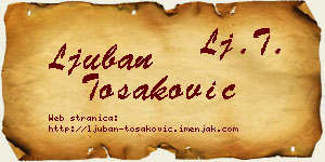 Ljuban Tošaković vizit kartica